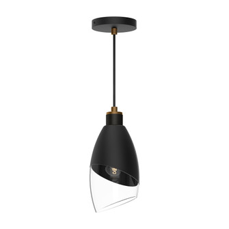 Capri 5-in Clear Glass/Matte Black 1 Light Socket Pendant (7713|PD587105MBCL)