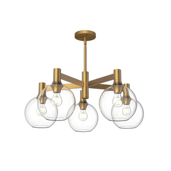 Castilla 29-in Aged Gold/Clear Glass 5 Lights Chandeliers (7713|CH506129AGCL)