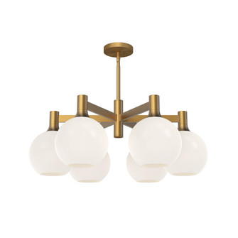 Castilla 29-in Aged Gold/Opal Matte Glass 6 Lights Chandeliers (7713|CH506230AGOP)