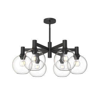 Castilla 29-in Clear Glass/Matte Black 6 Lights Chandeliers (7713|CH506230MBCL)