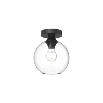 Castilla 8-in Clear Glass/Matte Black 1 Light Flush Mount (7713|FM506108MBCL)