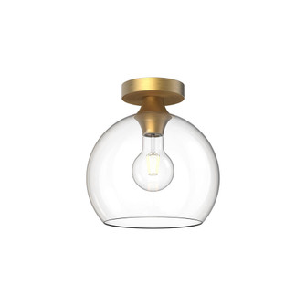 Castilla 10-in Aged Gold/Clear Glass 1 Light Flush Mount (7713|FM506210AGCL)