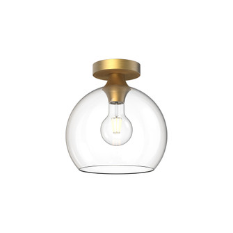 Castilla 10-in Aged Gold/Clear Glass 1 Light Flush Mount (7713|FM506210AGCL)