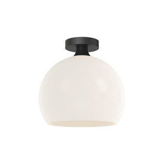Castilla 12-in Matte Black/Opal Matte Glass 1 Light Flush Mount (7713|FM506312MBOP)