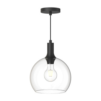 Castilla 10-in Clear Glass/Matte Black 1 Light Socket Pendant (7713|PD506210MBCL)