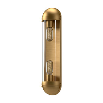 Cyrus 6-in Aged Gold/Clear Glass 2 Lights Damp-Rated Vanity Light (7713|VL539221AGCL)