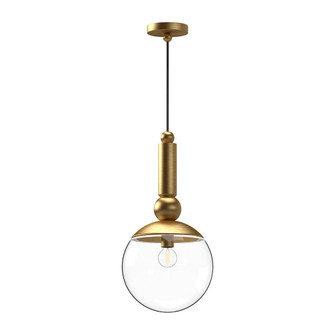 Delilah 10-in Brushed Gold/Clear Glass 1 Light Pendant (7713|PD560510BGCL)