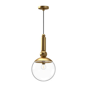 Delilah 10-in Brushed Gold/Clear Glass 1 Light Socket Pendant (7713|PD560510BGCL)