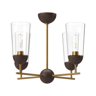 Emil 25-in Aged Gold/Walnut 4 Lights Chandeliers (7713|CH542324AGWT)