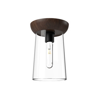Emil 7-in Matte Black/Walnut 1 Light Flush Mount (7713|FM542007MBWT)