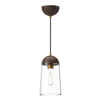 Emil 6-in Aged Gold/Walnut 1 Light Pendant (7713|PD542207AGWT)