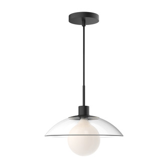 Francesca 12-in Clear Glass/Matte Black 1 Light Socket Pendant (7713|PD517112MBCL)