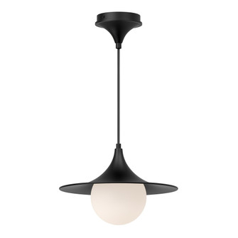 Fuji 12-in Matte Black/Opal Matte Glass 1 Light Socket Pendant (7713|PD525113MBOP)