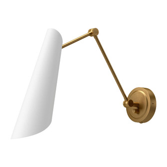 Gabriel 4-in Aged Gold/White 1 Light Wall/Vanity (7713|WV572325WHAG)