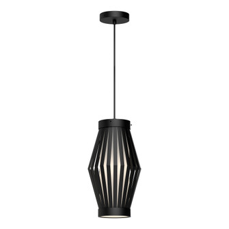 Hana 9-in Matte Black/Opal Matte Glass 1 Light Socket Pendant (7713|PD434509MBOP)