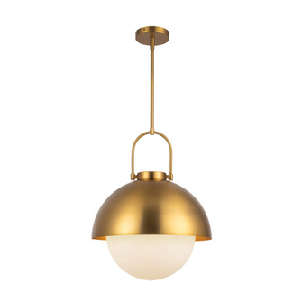 Harper 16-in Aged Gold/Opal Matte Glass 1 Light Socket Pendant (7713|PD507216AGOP)