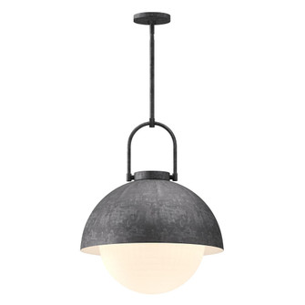 Harper 16-in Steel Shade/Opal Matte Glass 1 Light Socket Pendant (7713|PD507216SLOP)