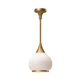 Hazel 10-in Aged Gold/Opal Matte Glass 1 Light Pendant (7713|PD524110AGOP)