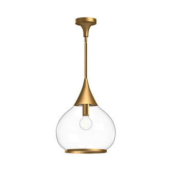 Hazel 14-in Aged Gold/Clear Glass 1 Light Pendant (7713|PD524214AGCL)