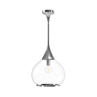 Hazel 14-in Chrome/Clear Glass 1 Light Socket Pendant (7713|PD524214CHCL)