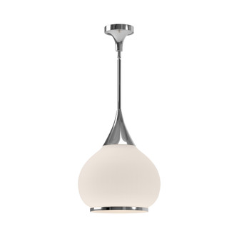 Hazel 14-in Chrome/Opal Matte Glass 1 Light Socket Pendant (7713|PD524214CHOP)
