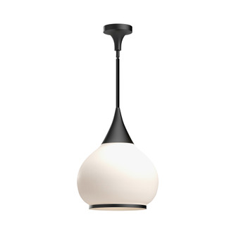 Hazel 14-in Matte Black/Opal Matte Glass 1 Light Socket Pendant (7713|PD524214MBOP)