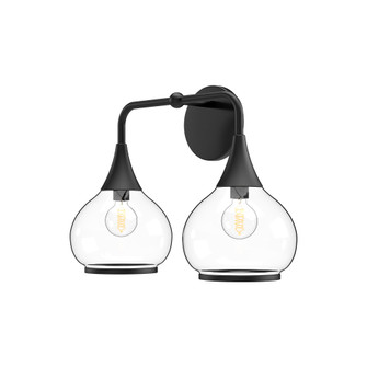 Hazel 17-in Clear Glass/Matte Black 2 Lights Damp-Rated Vanity Light (7713|VL524217MBCL)