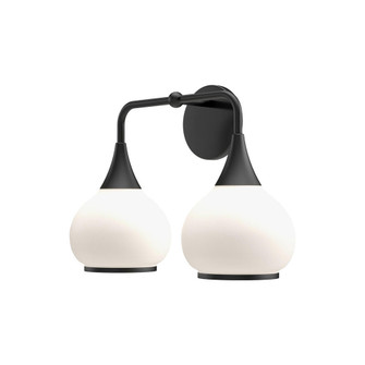 Hazel 17-in Matte Black/Opal Matte Glass 2 Lights Vanity (7713|VL524217MBOP)