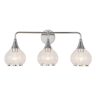 Hazel 26-in Chrome/Clear Glass 3 Lights Damp-Rated Vanity Light (7713|VL524326CHCL)