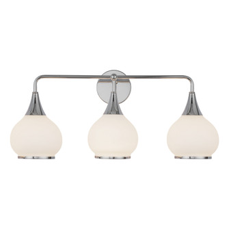 Hazel 26-in Chrome/Opal Matte Glass 3 Lights Damp-Rated Vanity Light (7713|VL524326CHOP)
