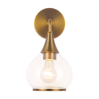 Hazel 6-in Aged Gold/Clear Glass 1 Light Damp-Rated Wall/Vanity Light (7713|WV524006AGCL)