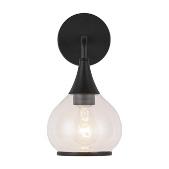 Hazel 6-in Clear Glass/Matte Black 1 Light Damp-Rated Wall/Vanity Light (7713|WV524006MBCL)