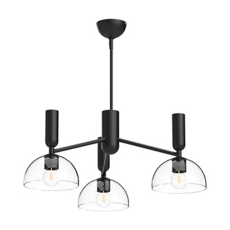 Jude 38-in Clear Glass/Matte Black 3 Lights Chandelier (7713|CH563335MBCL)
