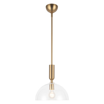 Jude 12-in Brushed Gold/Clear Glass 1 Light Socket Pendant (7713|PD563012BGCL)