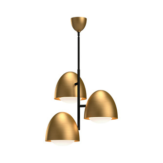 Kenji 24-in Aged Gold/Opal Matte Glass 3 Lights Chandelier (7713|CH529024AGOP)