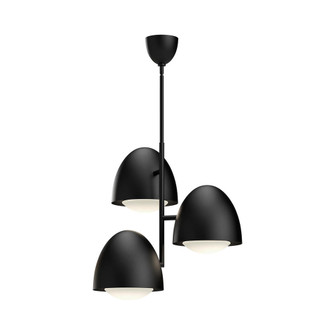 Kenji 24-in Matte Black/Opal Matte Glass 3 Lights Chandeliers (7713|CH529024MBOP)