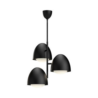 Kenji 24-in Matte Black/Opal Matte Glass 3 Lights Chandelier (7713|CH529024MBOP)