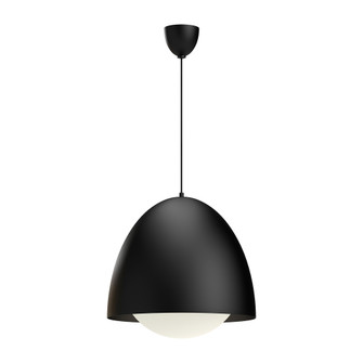 Kenji 20-in Matte Black/Opal Matte Glass 1 Light Socket Pendant (7713|PD529220MBOP)