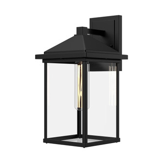 Larchmont 6-in Clear Glass/Textured Black 1 Light Outdoor Lantern Wall Sconce (7713|EW552007BKCL)