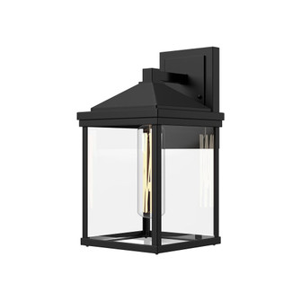 Larchmont 9-in Clear Glass/Textured Black 1 Light Outdoor Lantern Wall Sconce (7713|EW552009BKCL)