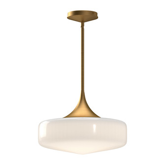 Lincoln 14-in Aged Gold/Glossy Opal Glass 1 Light Socket Pendant (7713|PD440814AGGO)
