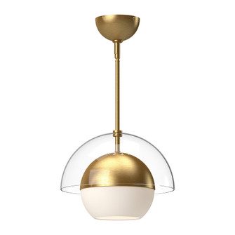 Lucy 12-in Brushed Gold/Opal Matte Glass 1 Light Socket Pendant (7713|PD568212BGOP)