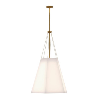 Manila 22-in Aged Gold/White Linen 3 Lights Pendant (7713|PD545622AGWL)