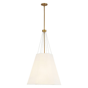 Manila 22-in Aged Gold/White Linen 3 Lights Socket Pendant (7713|PD545622AGWL)