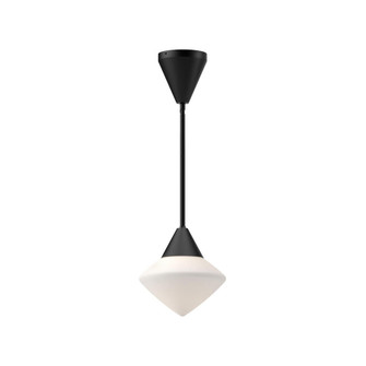 Nora 8-in Matte Black/Opal Matte Glass 1 Light Pendant (7713|PD537508MBOP)