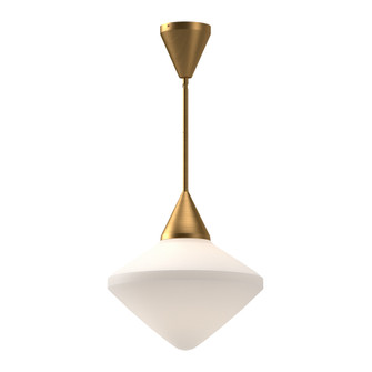 Nora 14-in Aged Gold/Opal Matte Glass 1 Light Socket Pendant (7713|PD537714AGOP)