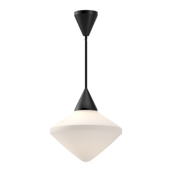 Nora 14-in Matte Black/Opal Matte Glass 1 Light Socket Pendant (7713|PD537714MBOP)