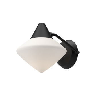 Nora 8-in Matte Black/Opal Matte Glass 1 Light Damp-Rated Wall/Vanity Light (7713|WV537508MBOP)