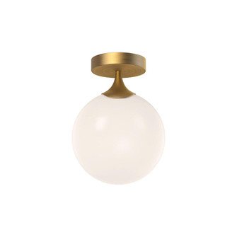 Nouveau 8-in Aged Gold/Opal Matte Glass 1 Light Flush Mount (7713|FM505108AGOP)