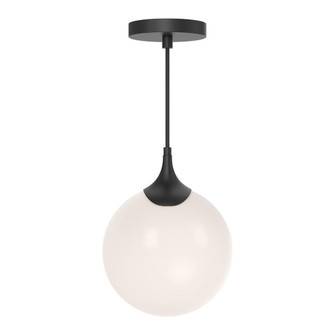 Nouveau 8-in Matte Black/Opal Matte Glass 1 Light Pendant (7713|PD505108MBOP)